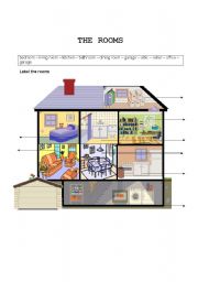 English Worksheet: The rooms