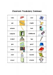 Classroom Vocabulary Dominoes