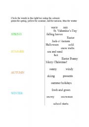 English worksheet: seasons