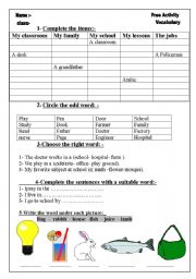 English worksheet: Extra activity