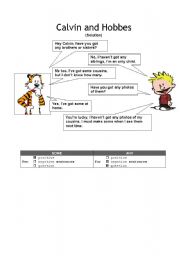 English Worksheet: Some & Any with Calvin and Hobbes