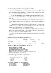 English Worksheet: Curious facts