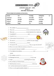 English Worksheet: Weather Vocabulary