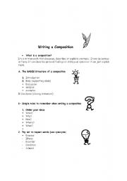 English worksheet: Writing a composition