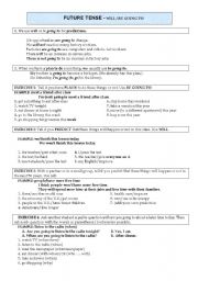 English Worksheet: WILL AND GOING TO EXPLANATION