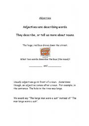 English worksheet: Adjectives