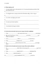 English Worksheet: First and second conditional