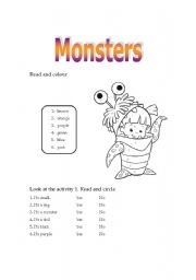 English Worksheet: Monsters