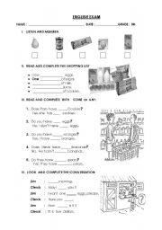 English worksheet:  Soem and Any