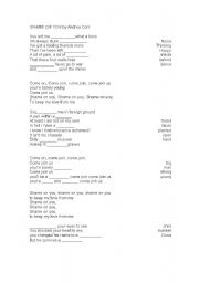 English worksheet: Shame on you by Andrea Corr song worksheet