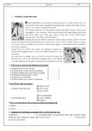 English Worksheet: varied English test