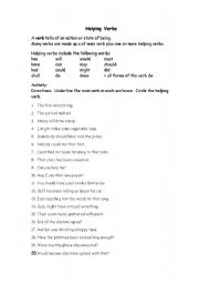 English Worksheet: Helping Verbs