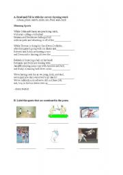 English worksheet: Morning Sports