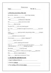 English Worksheet: THE TENSES