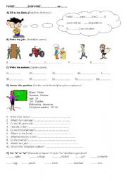 English Worksheet: elementary test