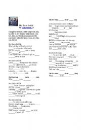 English Worksheet: Lyrics: Hey there Delilah