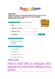 English Worksheet: Suggestions- 