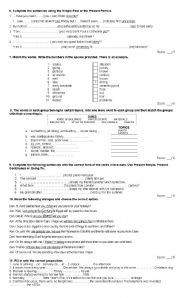 English worksheet: use of english test