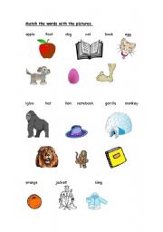 English Worksheet: Match the words with the pictures