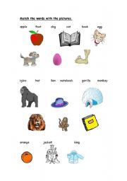 English worksheet: Match the words with the pictures