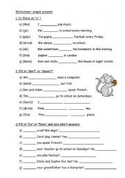 English Worksheet: Worksheet simple present