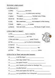 Worksheet simple present