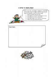 English Worksheet: A letter to Santa Claus