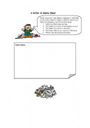 English Worksheet: A letter to Santa Claus