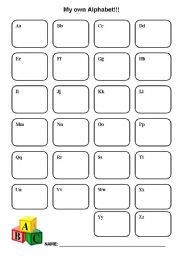 English Worksheet: My own alphabet!