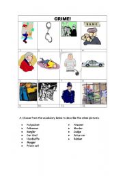 English Worksheet: Crime worksheet