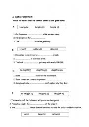 English worksheet: word formation