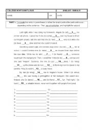 English Worksheet: Present/Past Continuous  Comparative/Superlative