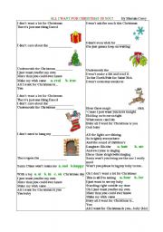 English Worksheet: All I want for Christmas song by Mariah Carey