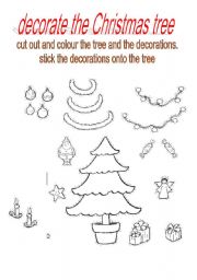 English Worksheet: christmas cut out