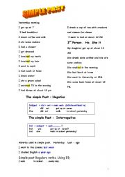 English Worksheet: simple past rules and exercises