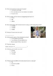 English Worksheet: Forrest Gump movie quiz (part 2)