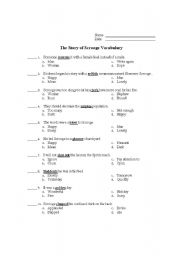 English Worksheet: Vocabulary Quiz for A Christmas Carol