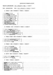 English Worksheet: simple past wh- questions