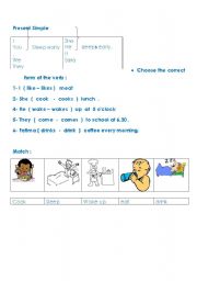 English Worksheet: Simple present ..New verb 