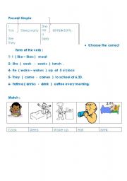 English worksheet: Simple present ..New verb 