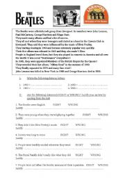 English Worksheet: THE BEATLES