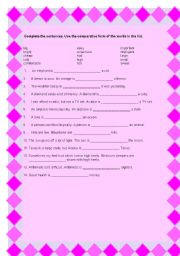 English Worksheet: comperatives of adjective