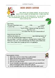 English Worksheet: Never old enough to write to Santa...