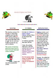 English Worksheet: Santa Origins and Facts.