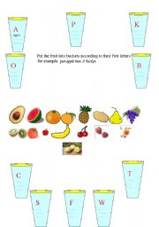 English Worksheet: fruit