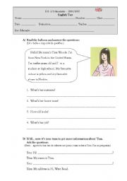 English Test - Time, Article, Interrogative Pronouns