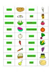 English Worksheet: FOOD DOMINOES