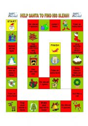 English Worksheet: CHRISTMAS BOARDGAME