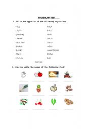 English Worksheet: VOCABULARY TEST