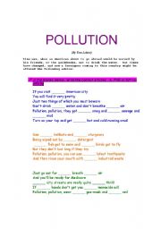 English Worksheet: Pollution song